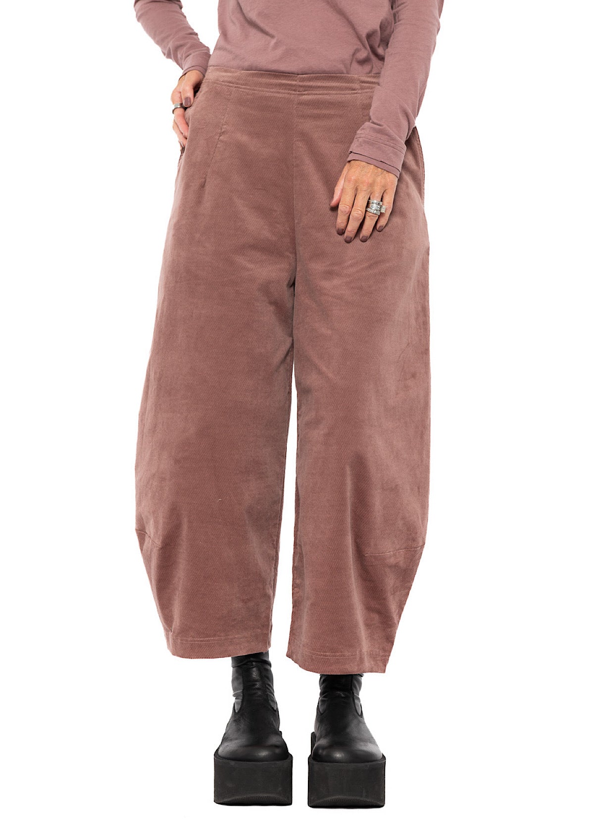 STRETCH-VELVET BALLOON TROUSER