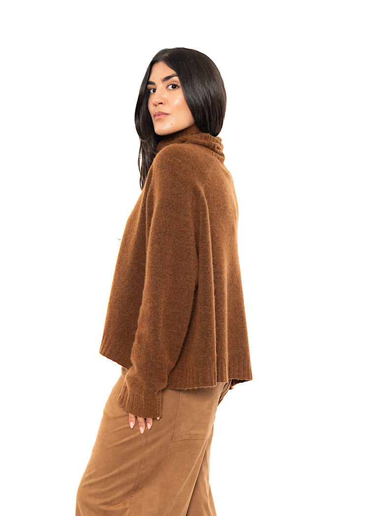 BRUSHED MÉLANGE KNITTED PULLOVER