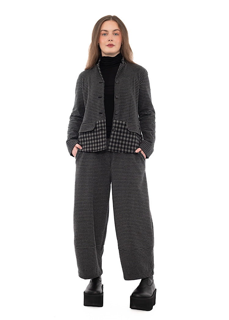 MIXED-CHECK TAILORED YASMIN JACKET