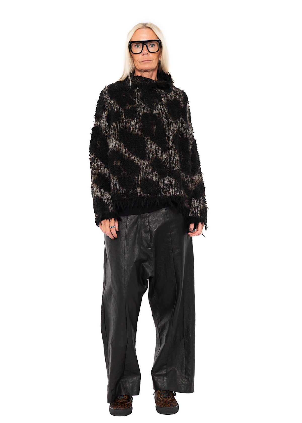 LEOPARD JACQUARD ALPACA PULLOVER