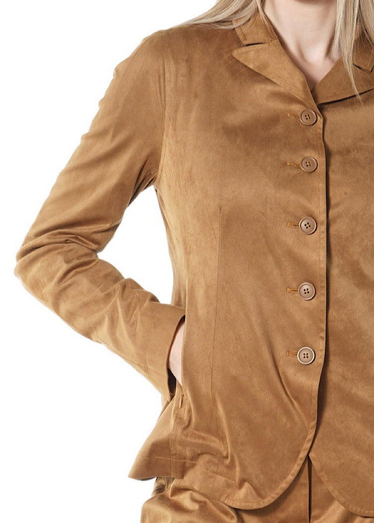 FAUX SUEDE TAILORED JACKET