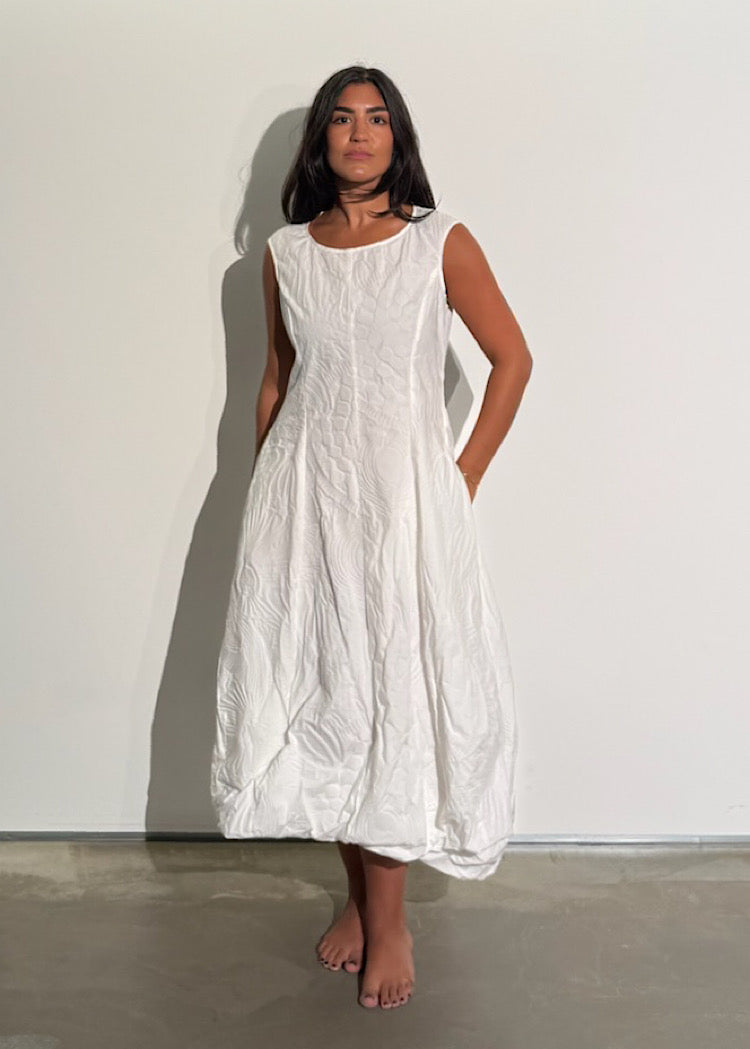 PRE-ORDER RUNDHOLZ BLACK LABEL DRESS *BLACK POPLIN PRINT* (Shown in OFF WHITE POPLIN PRINT)