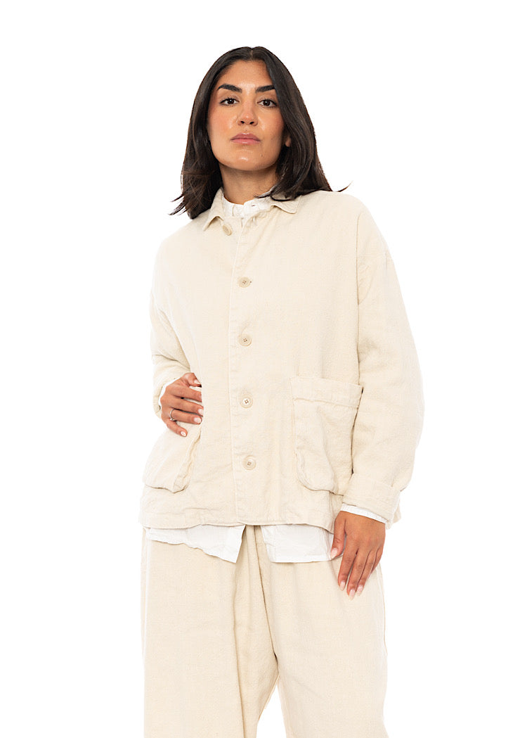 LINEN-COTTON UTILITY JACKET