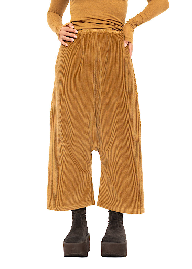 DROP CROTCH STRETCH CORD VELVET TROUSER