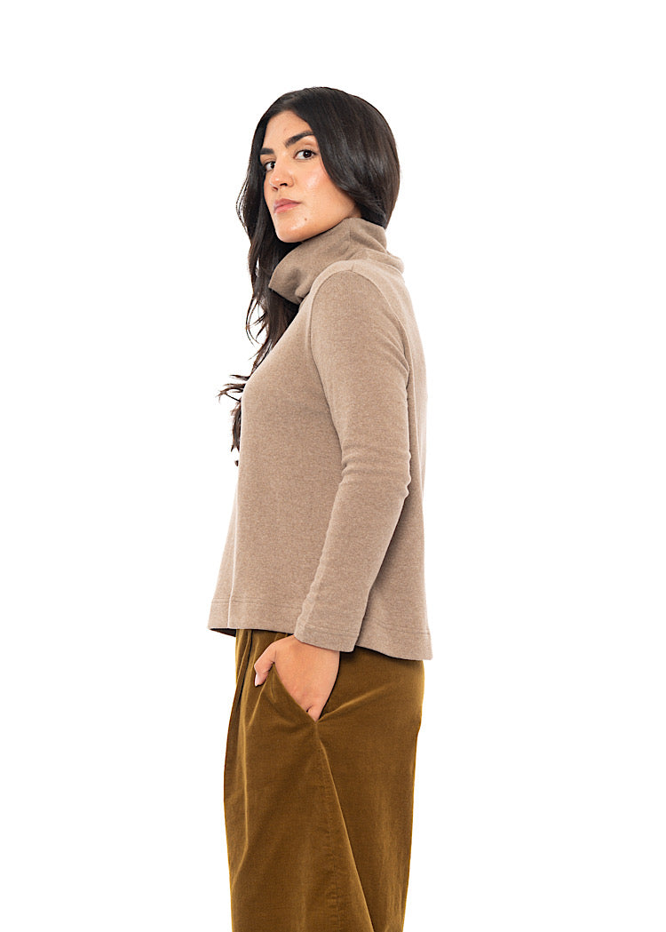 COTTON-FLEECE LYDIA PULLOVER