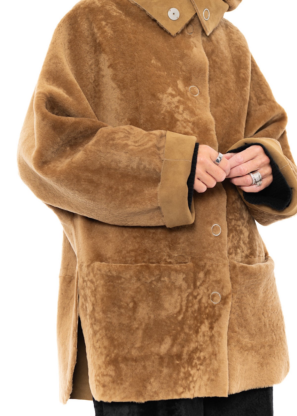 REVERSIBLE FUR HOODED JACKET