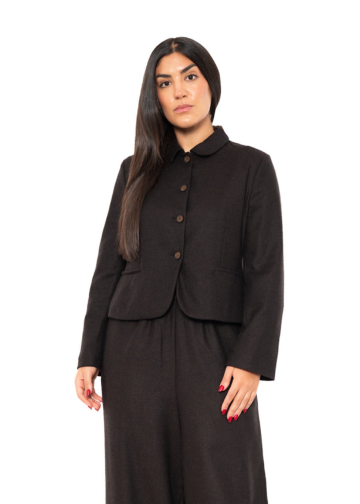 CROPPED HERRINGBONE GINNY JACKET