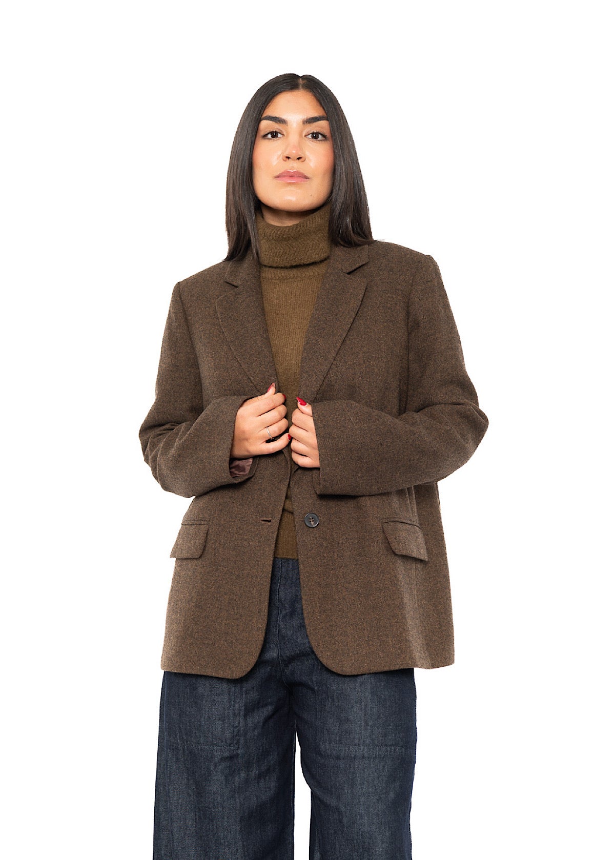 RELAXED HERRINGBONE BLAZER