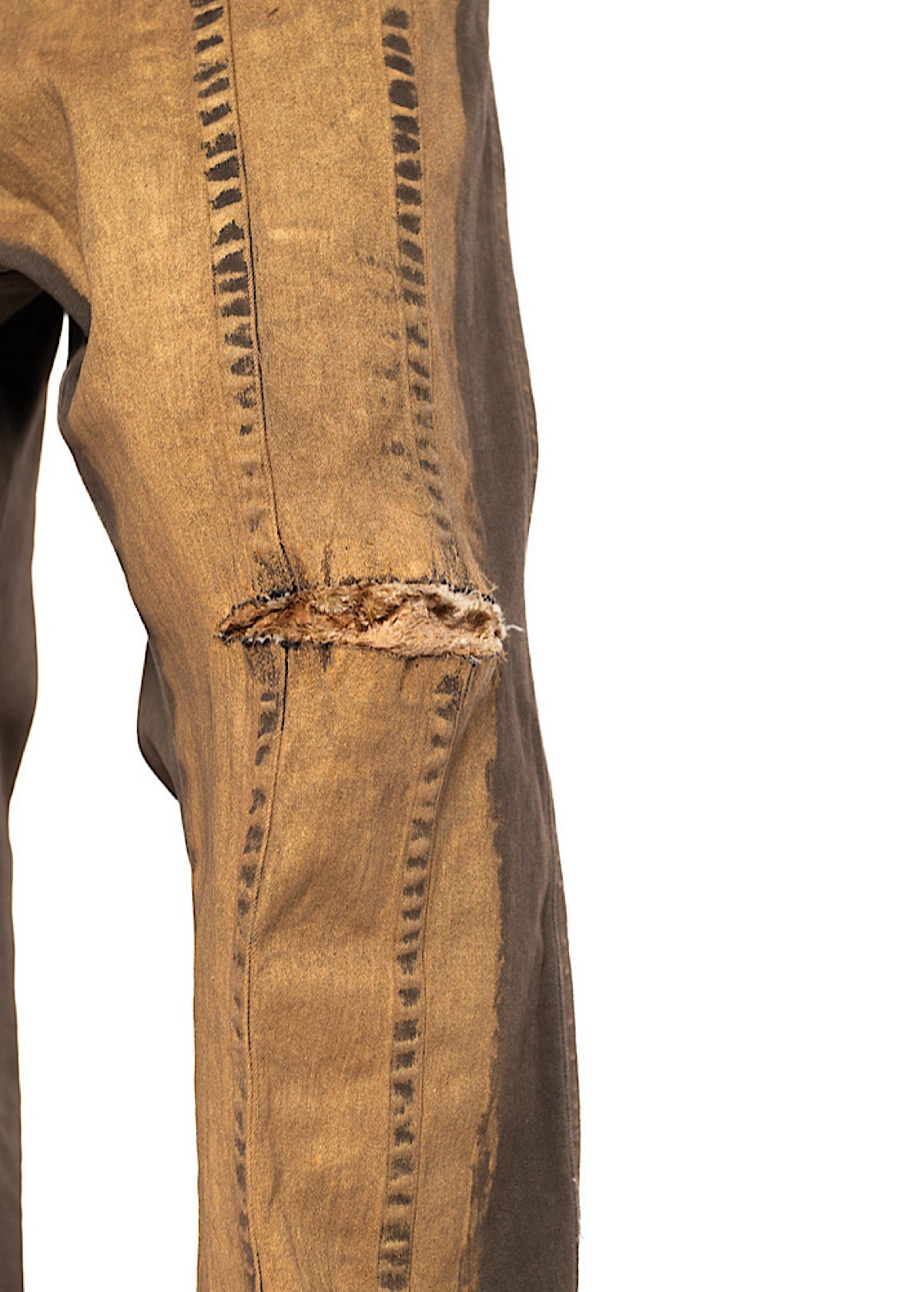 HAND-PAINTED GOLD DENIM TROUSER