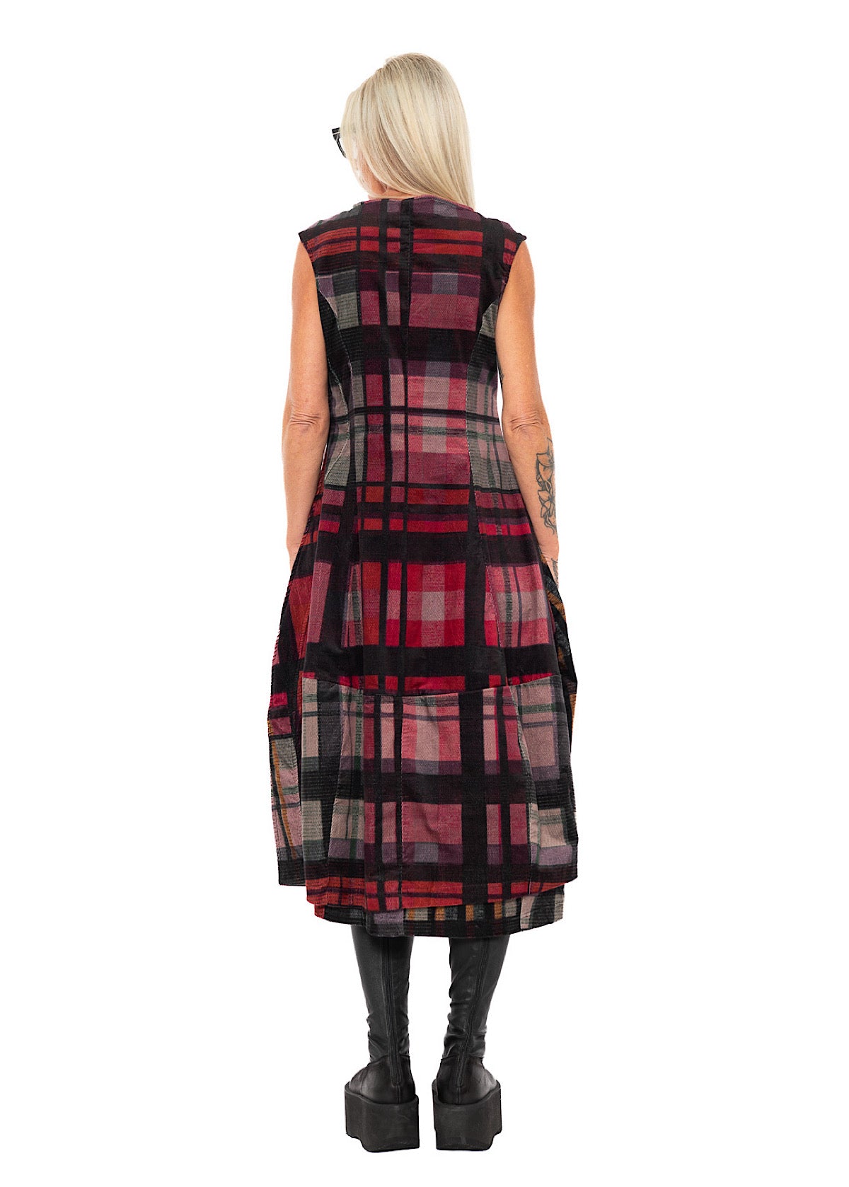 HERITAGE CHECK BALLOON DRESS
