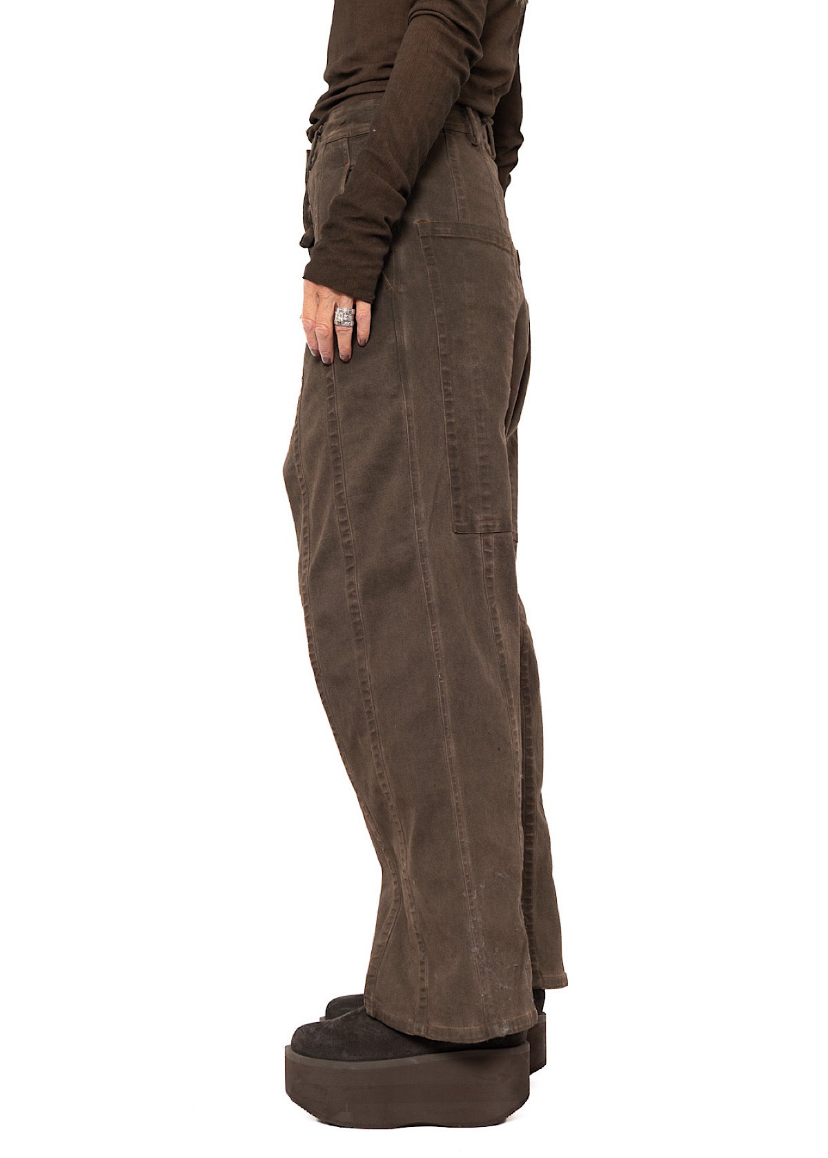 STRAIGHT-LEG DROP-CROTCH DENIM TROUSER