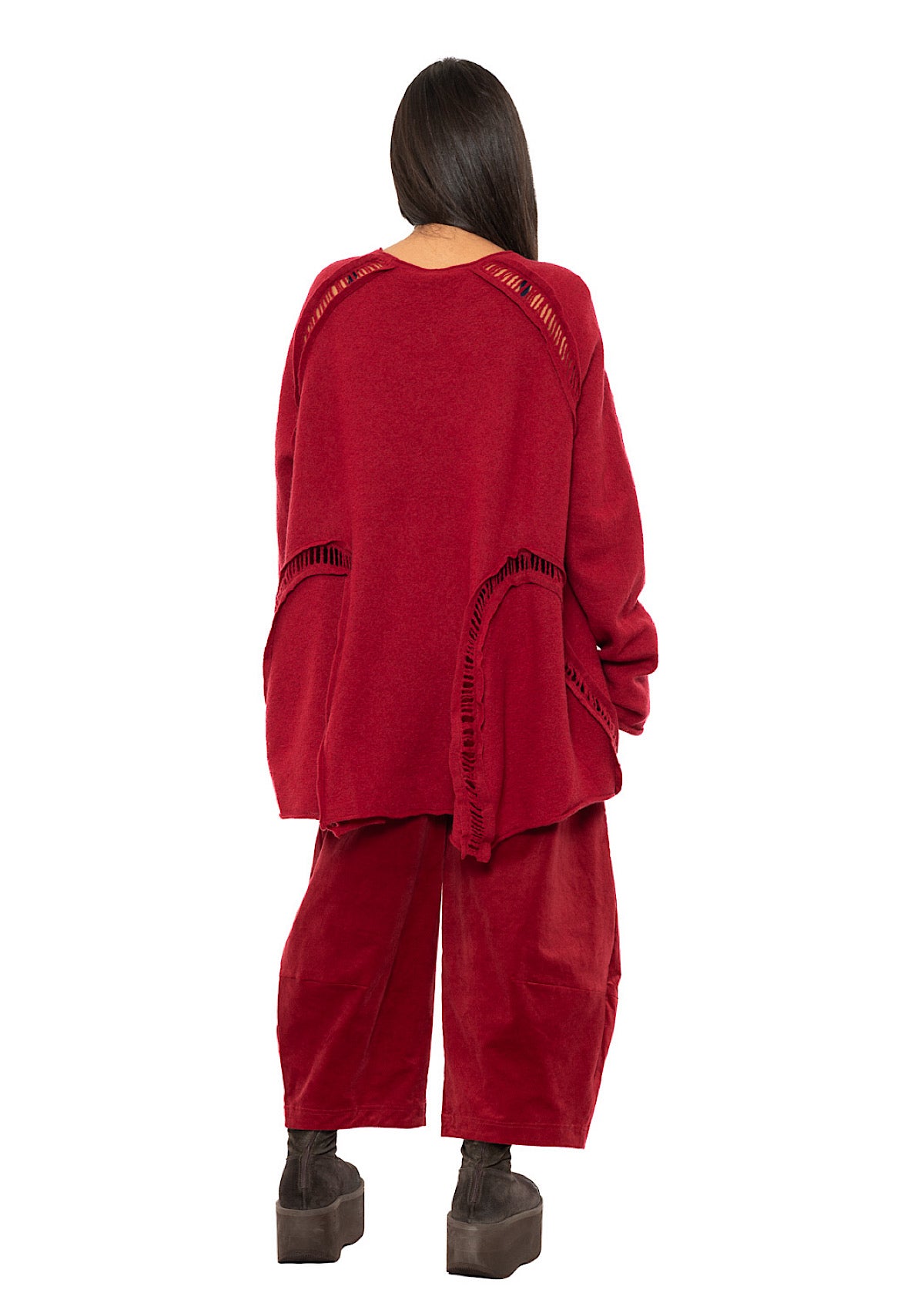 BOILED WOOL LADDER STITCH TUNIC