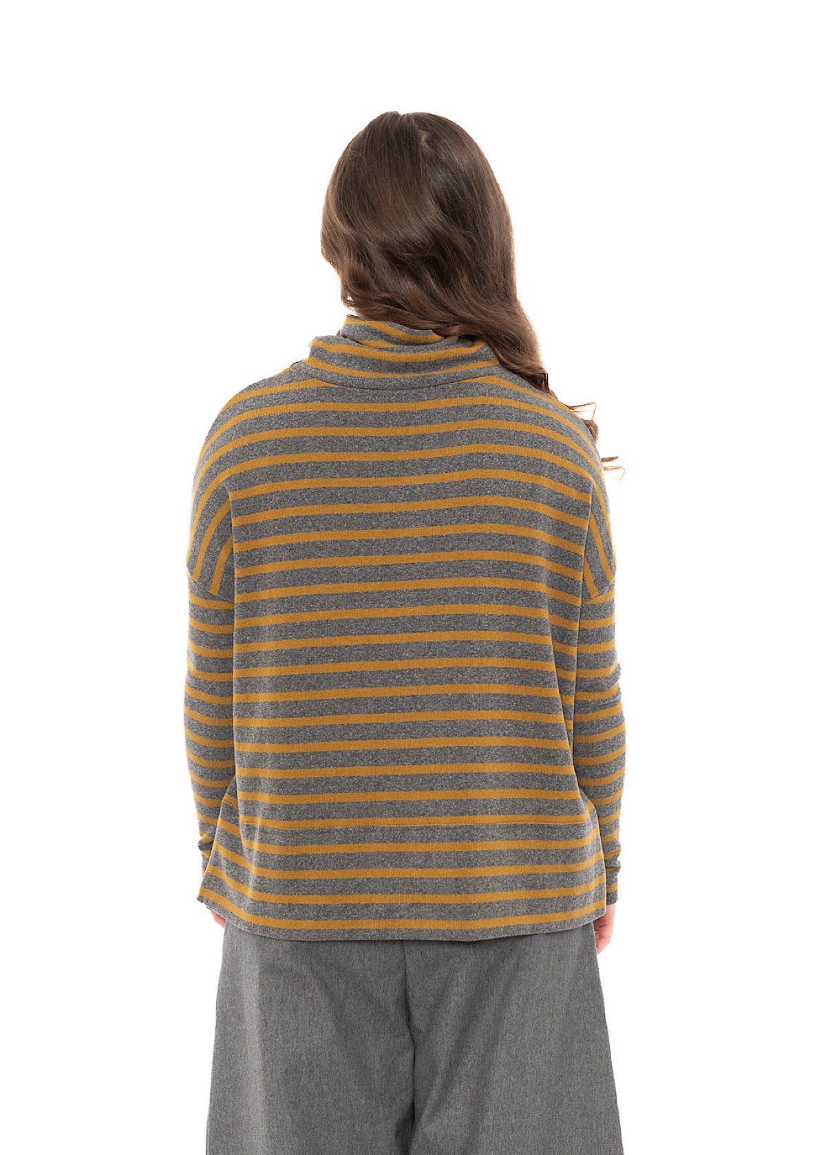 STRIPED COTTON-FLEECE MOYET PULLOVER