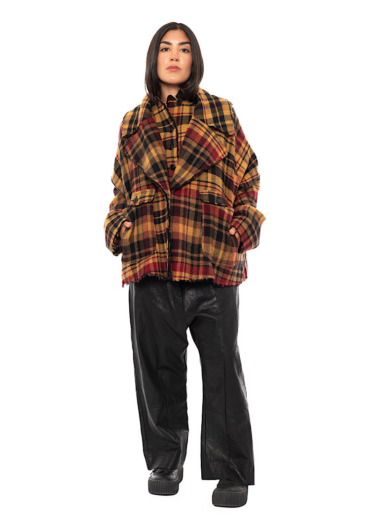 OVERSIZED CHECK WOOL JACKET