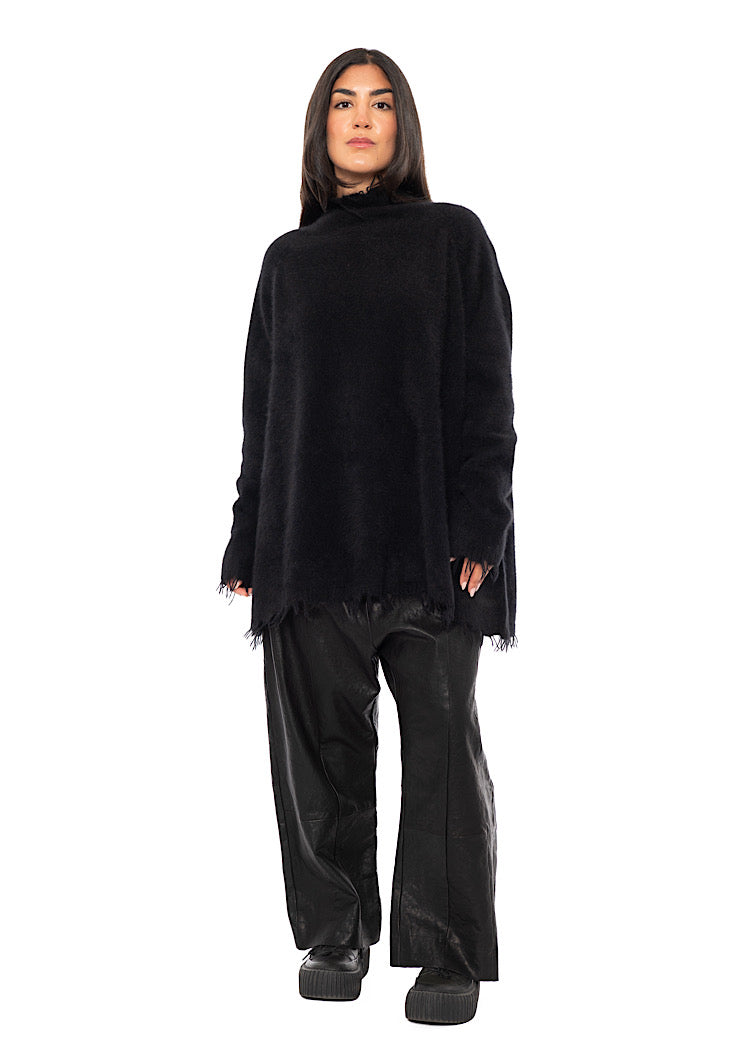 OVERSIZED FOX WOOL SILK KNITTED TUNIC