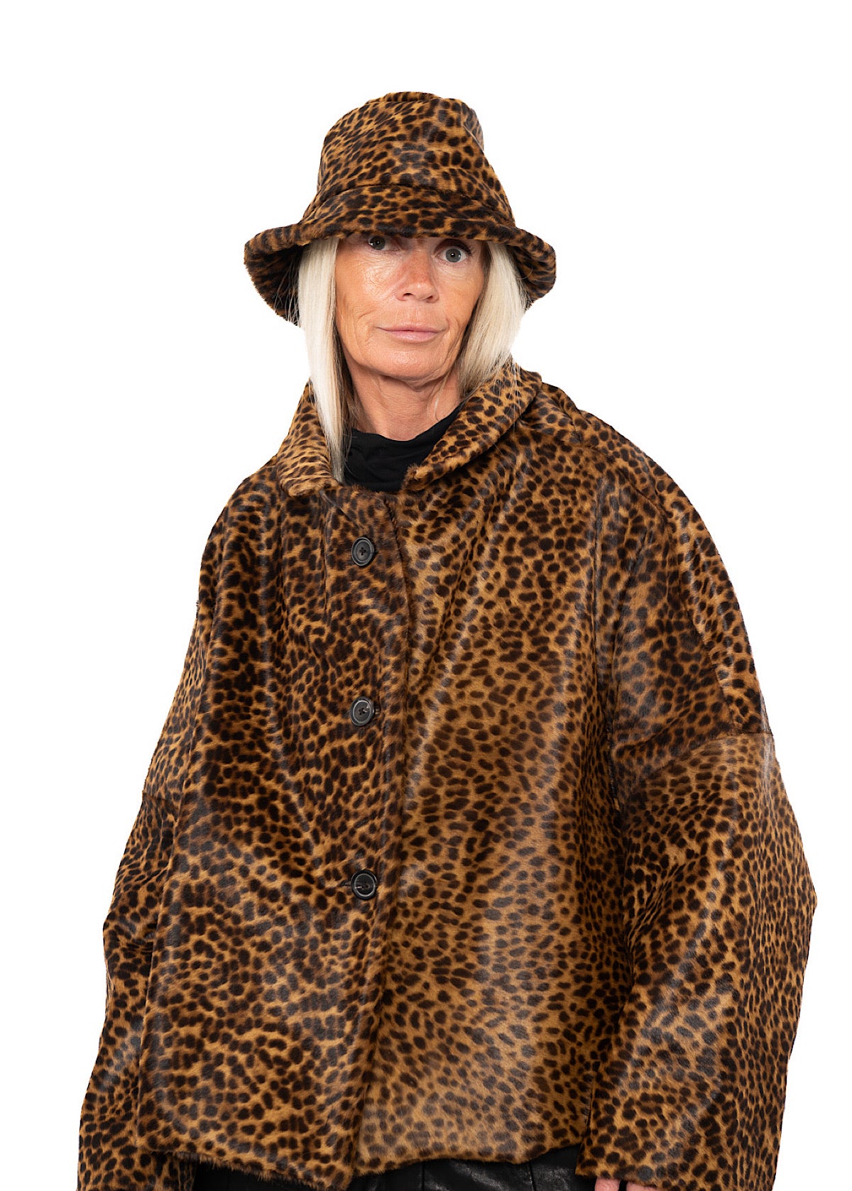 LEOPARD LEATHER HAT