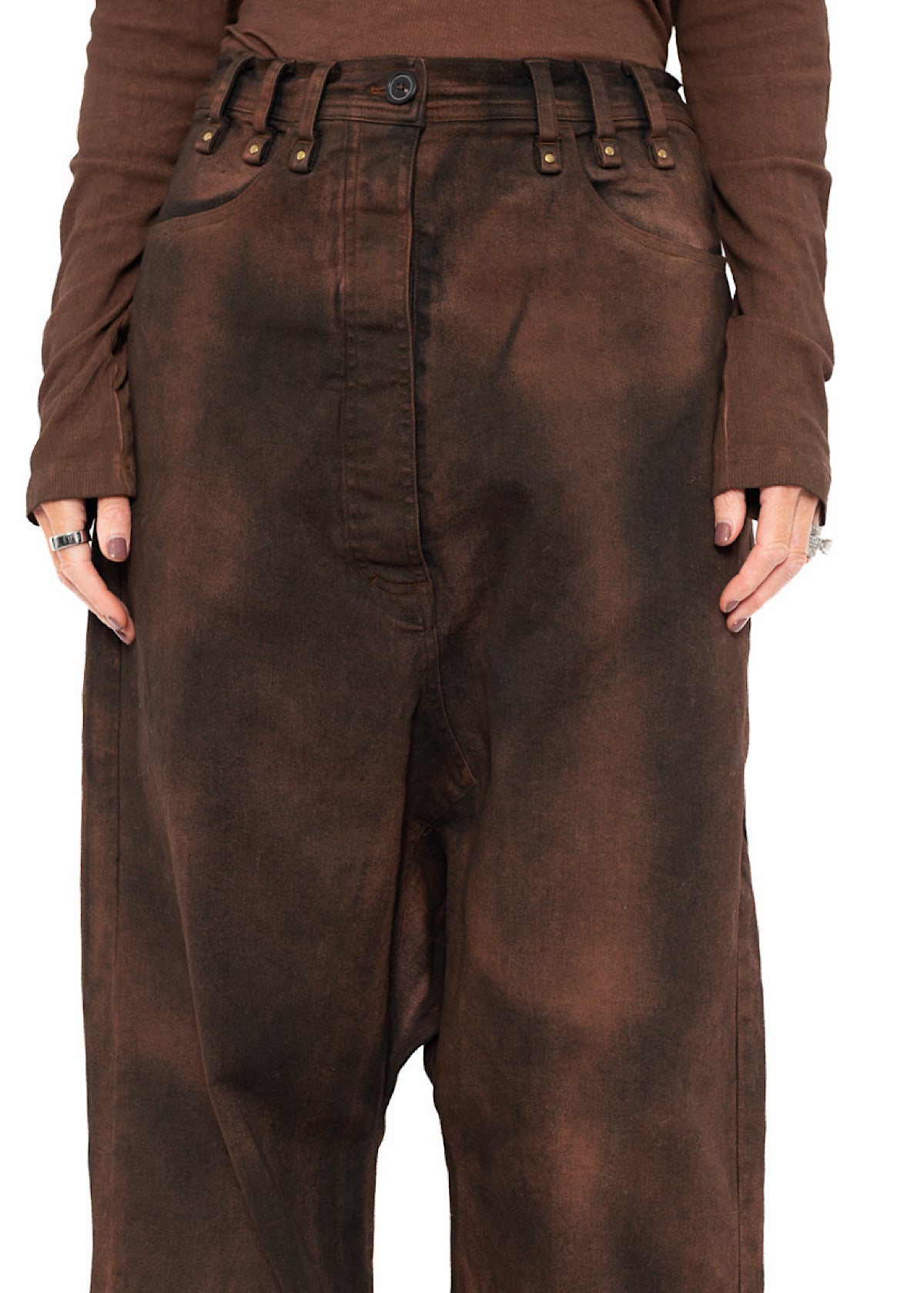 GARMENT-DYED WIDE-LEG DENIM TROUSER