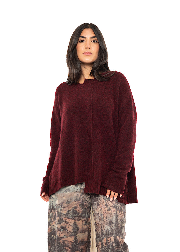 BRUSHED MÉLANGE KNITTED PULLOVER