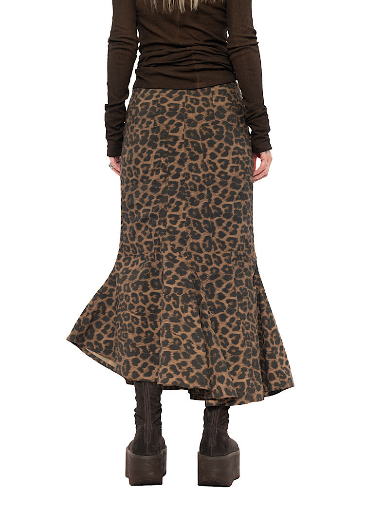 SCULPTURAL LEOPARD SKIRT