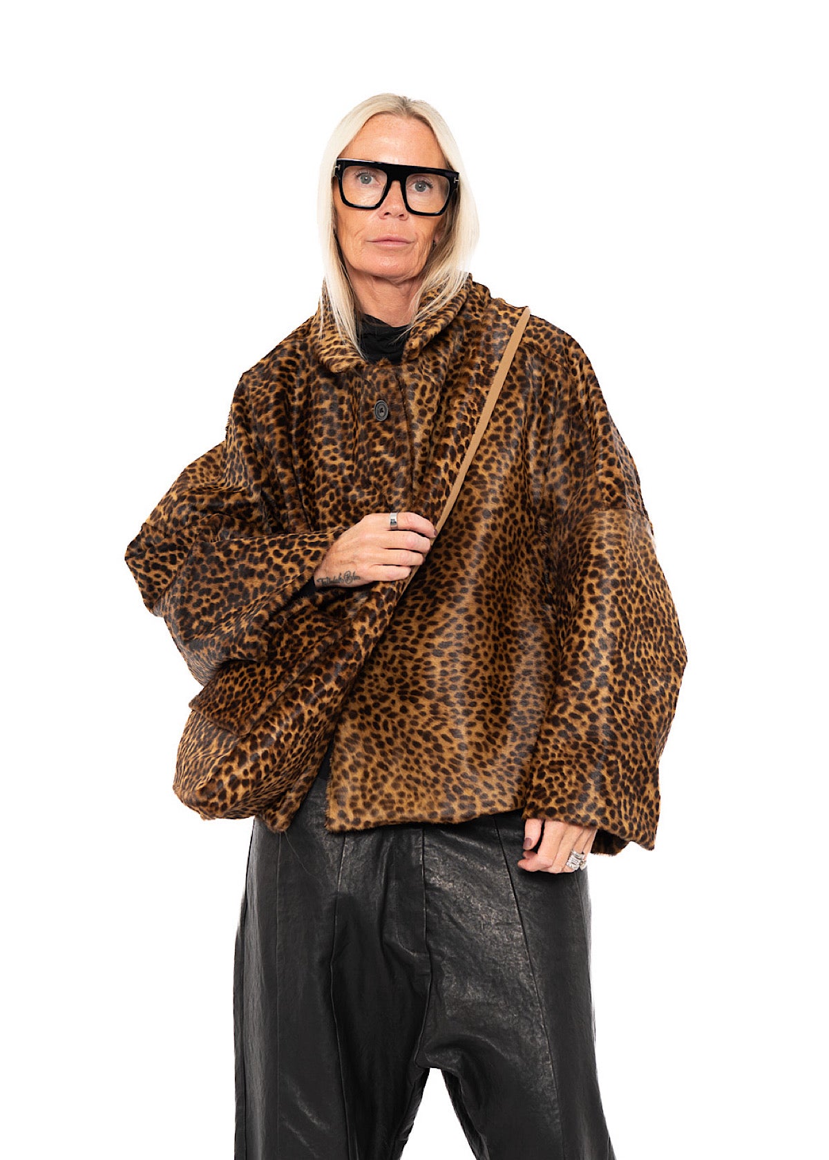 LEOPARD LEATHER CROSSBODY BAG