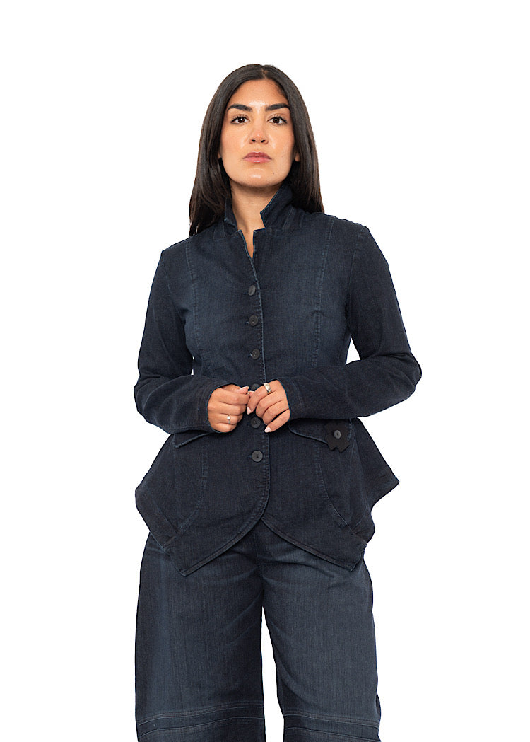STRETCH DENIM FITTED JACKET