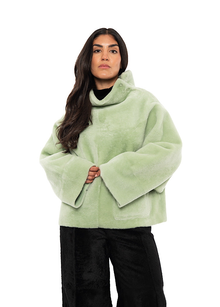 REVERSIBLE FUR-FINISHED PULLOVER