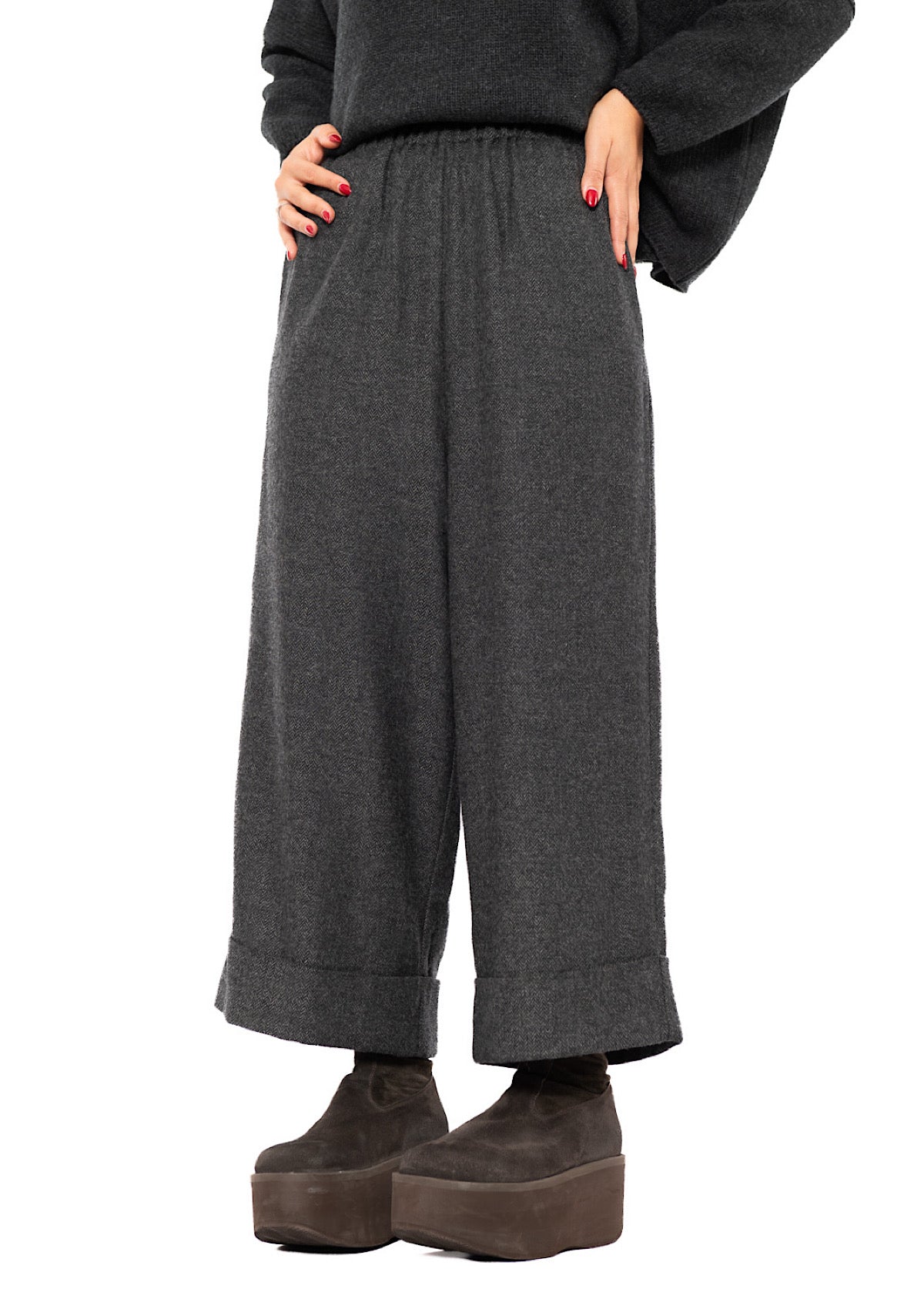 HERRINGBONE WIDE LEG GIONA TROUSER