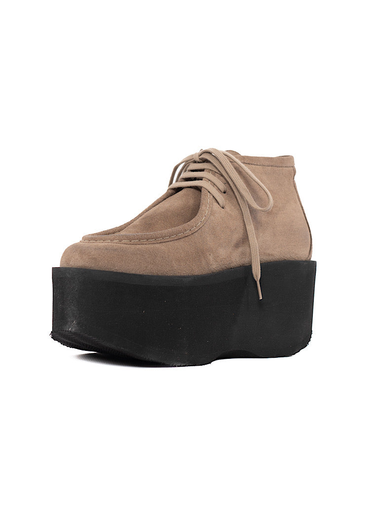 LACE UP SUEDE PLATFORM SHOE