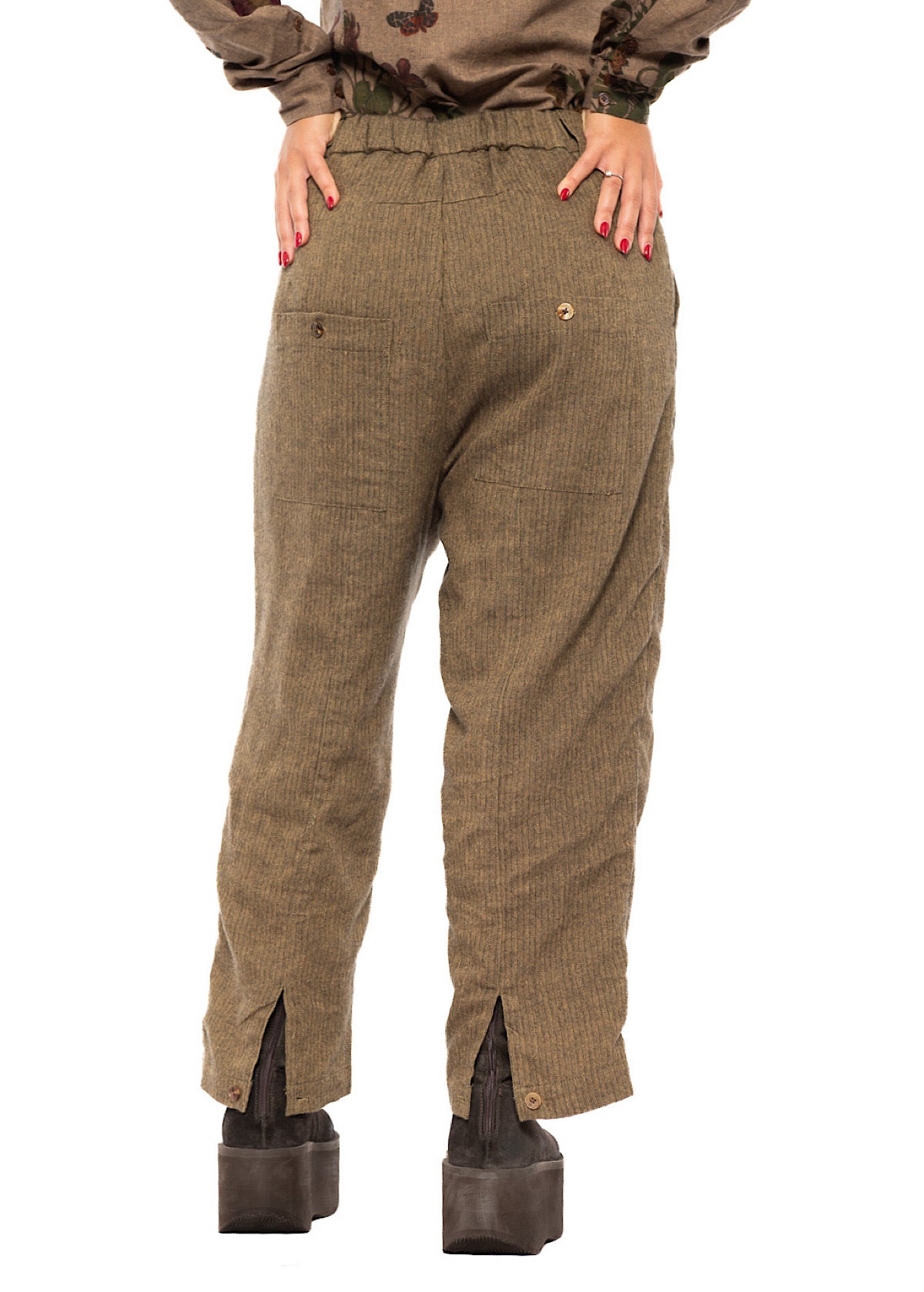 TAPERED HERRINGBONE TROUSER