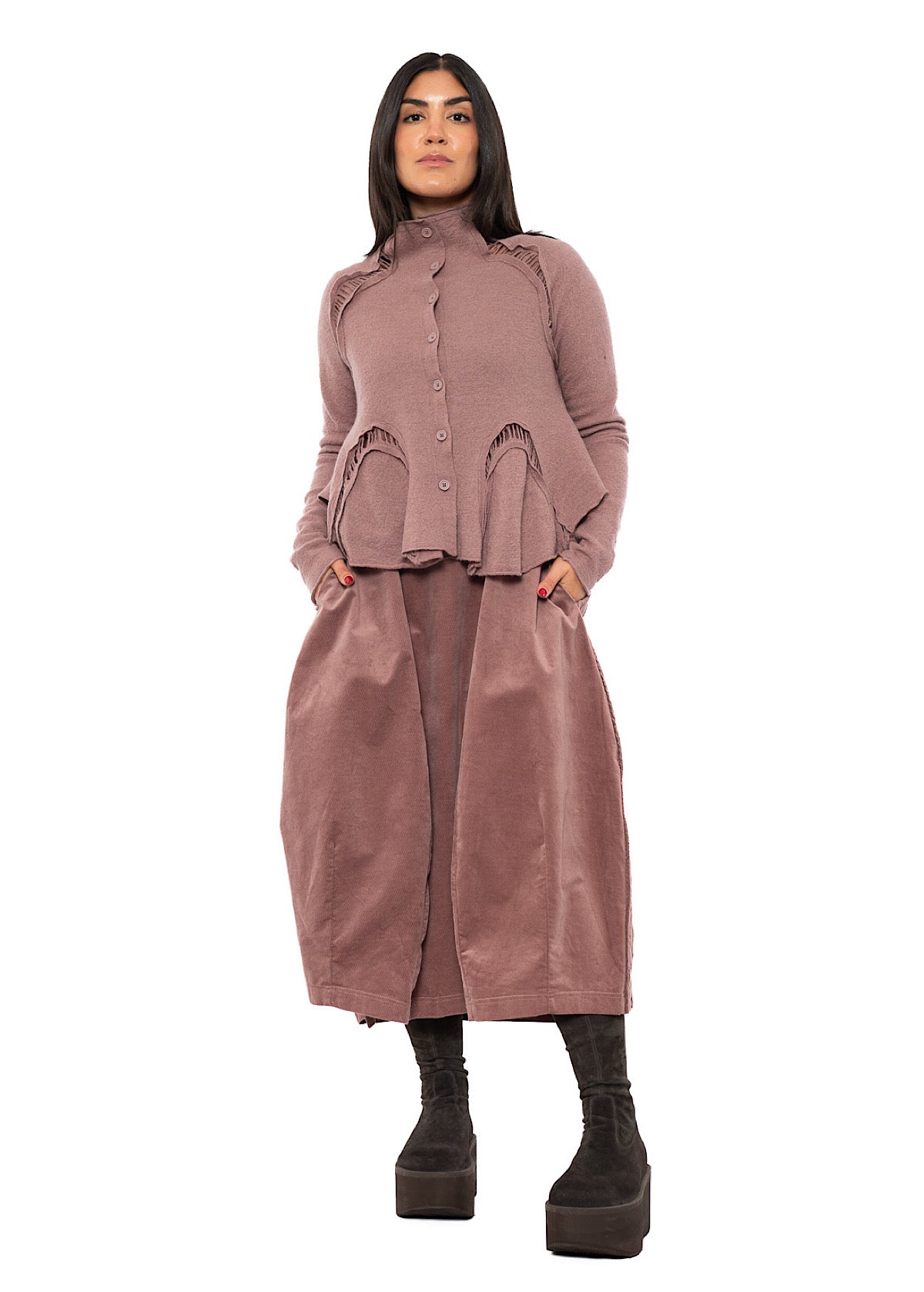 STRETCH-VELVET BALLOON DRESS
