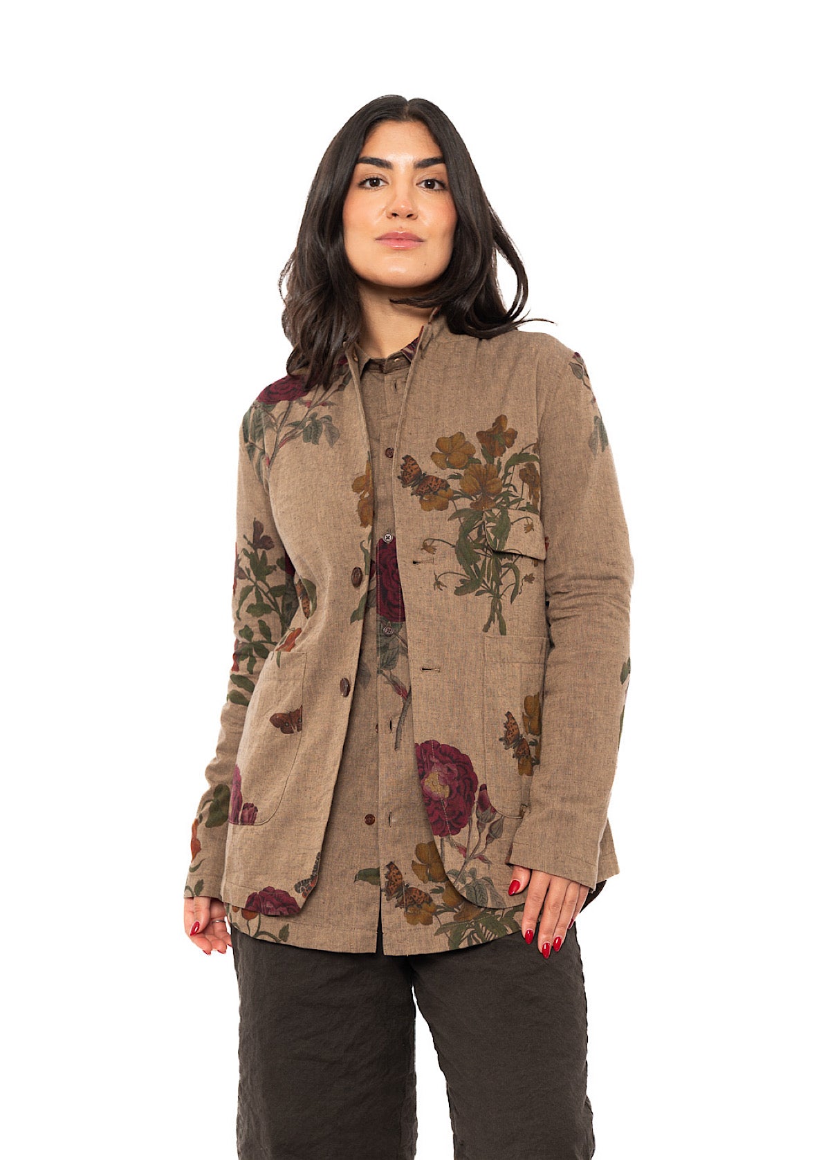 BOTANICAL PRINT TAILORED JACKET