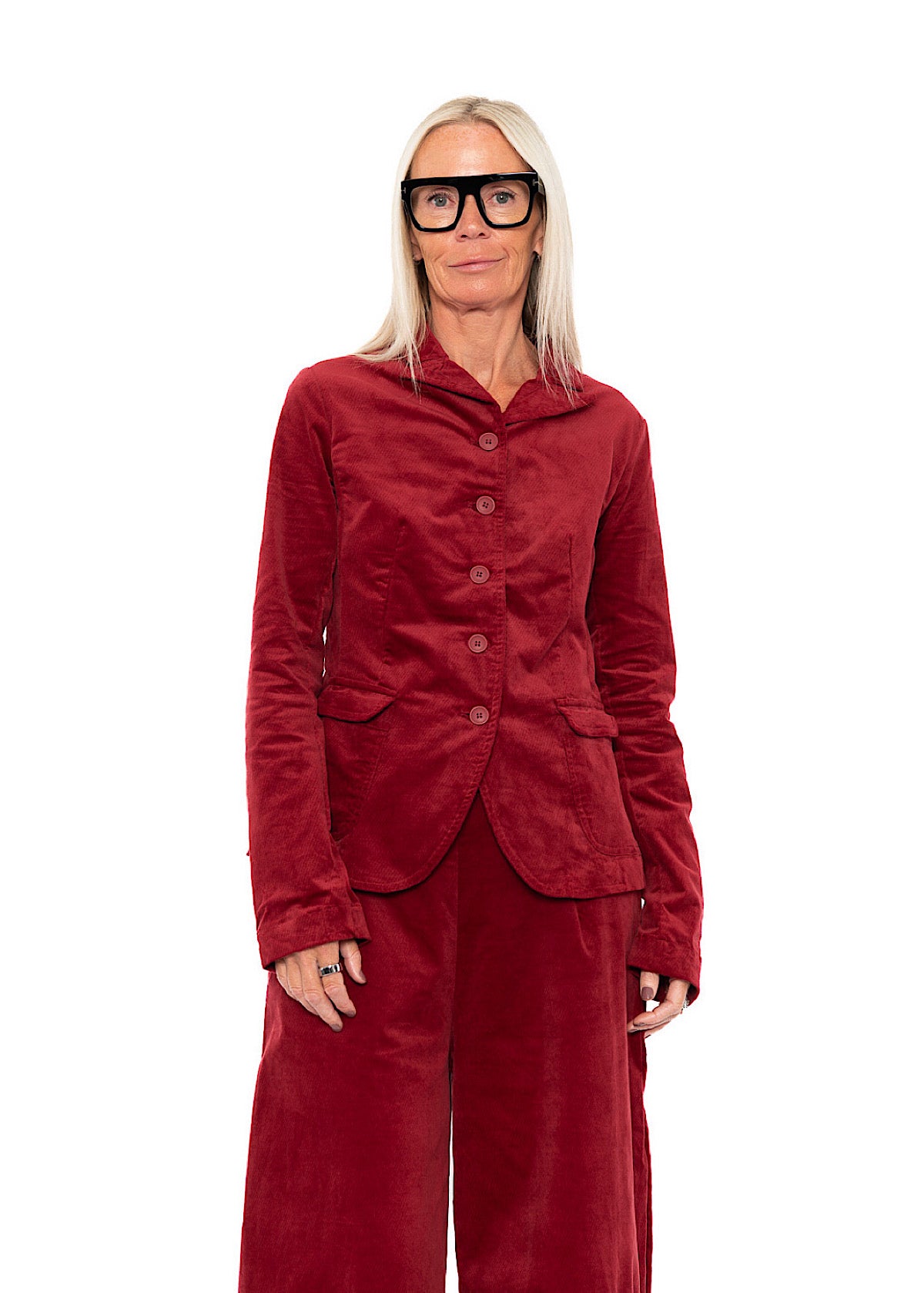 TAILORED STRETCH-VELVET JACKET