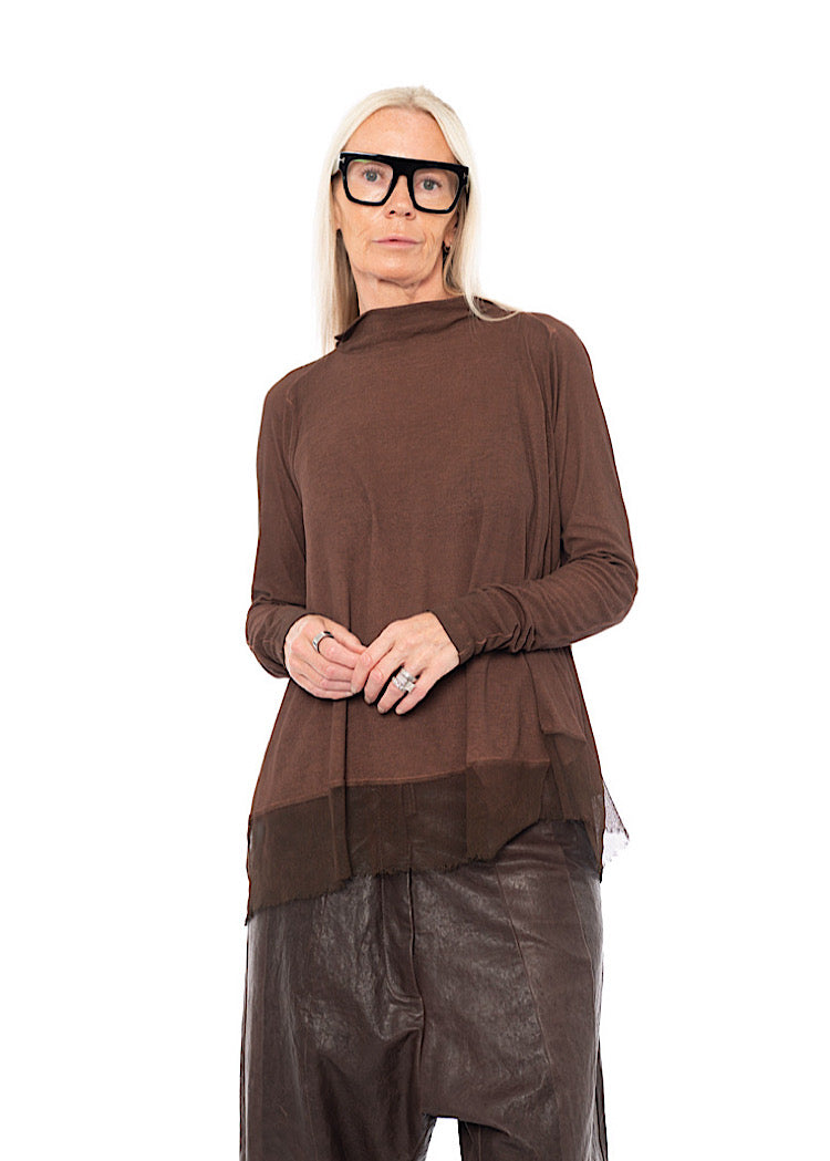 RELAXED NETTED HEM T-SHIRT