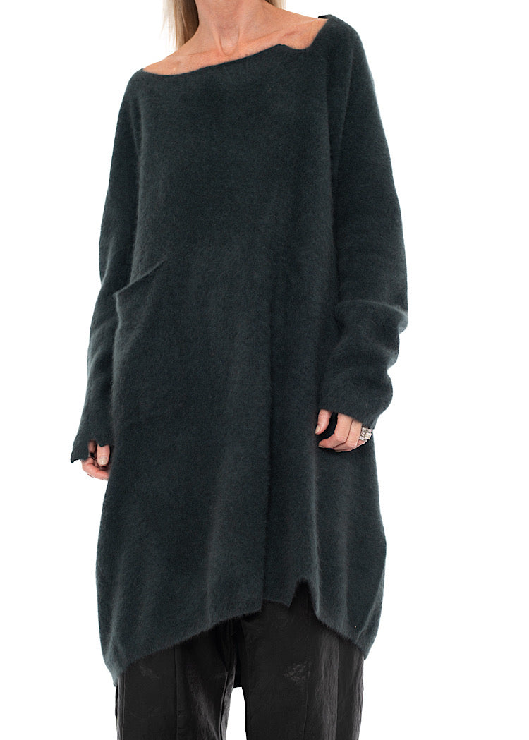 SIGNATURE RACCOON HAIR KNITTED TUNIC