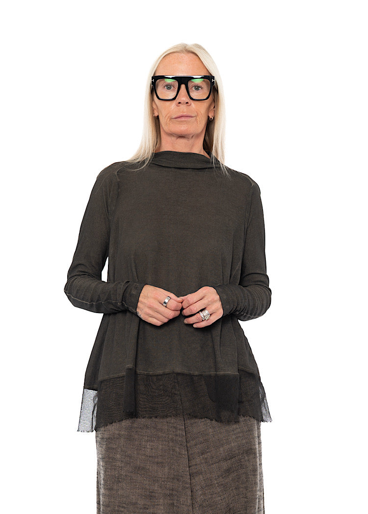 RELAXED NETTED HEM T-SHIRT