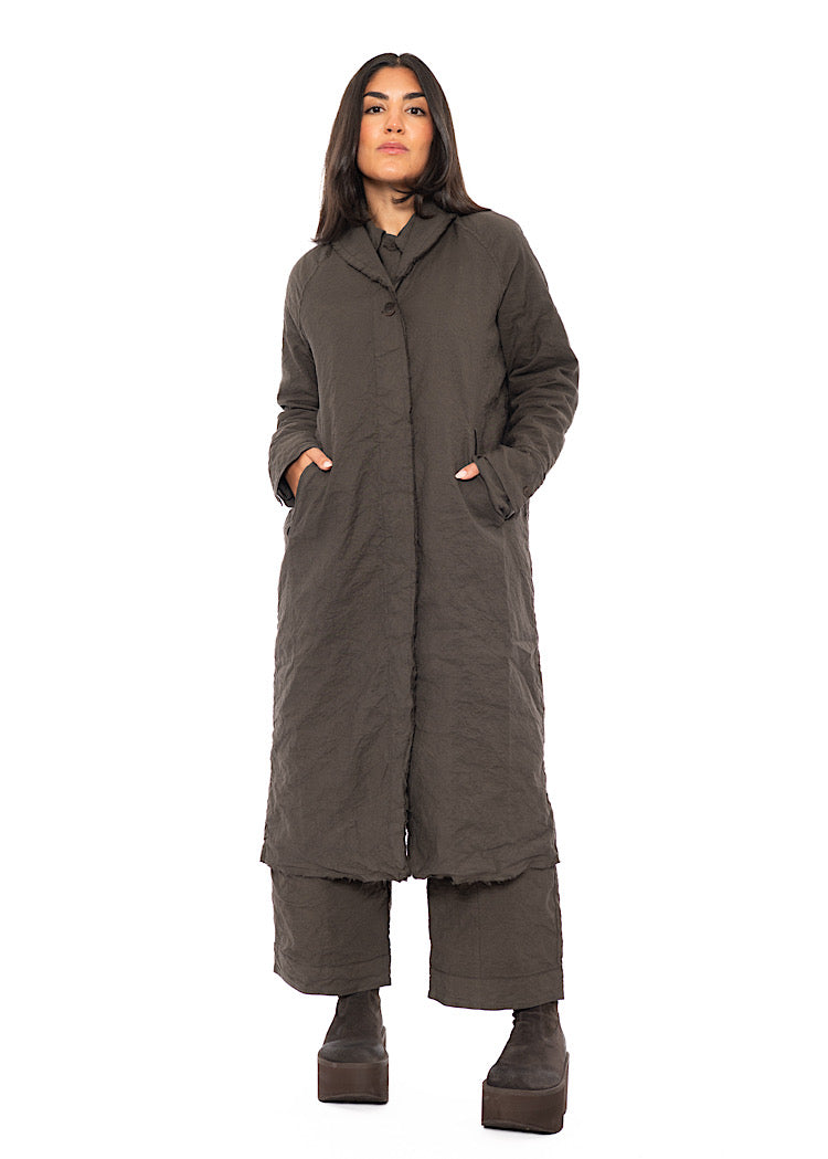 SIGNATURE CRINKLE LONGLINE COAT