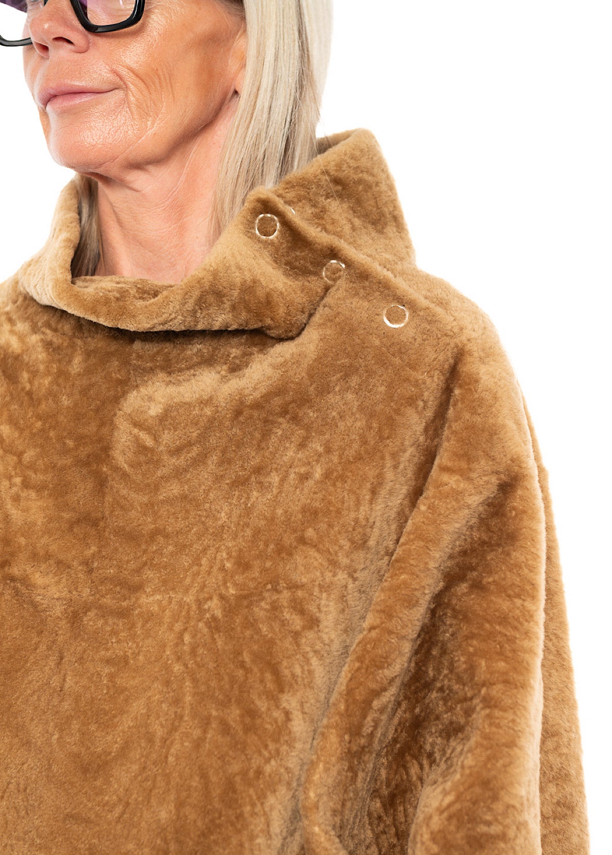 FUR-FINISHED PULLOVER