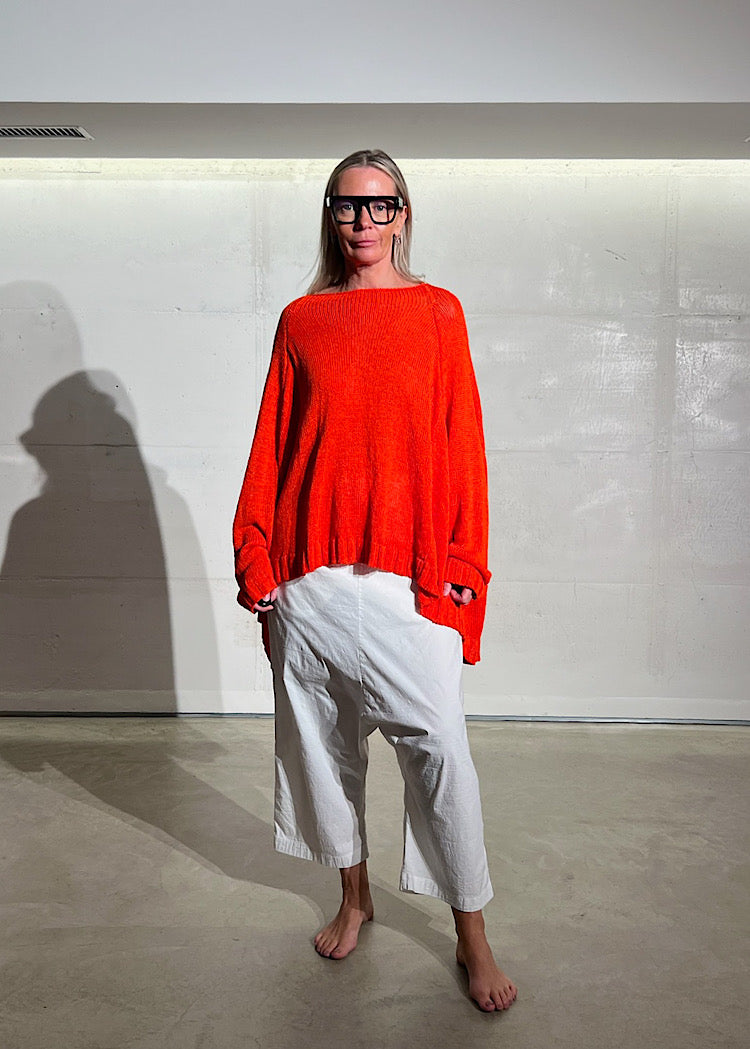 PRE-ORDER RUNDHOLZ DIP PULLOVER *GREIGE* (Shown in MANDARINE)