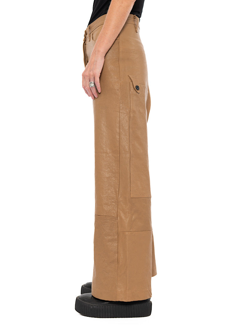 LEATHER DROP-CROTCH TROUSER