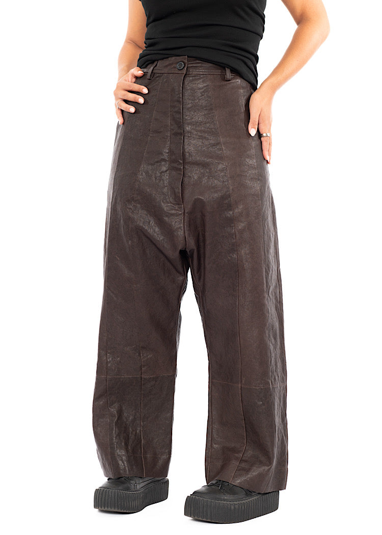 SIGNATURE LEATHER DROP CROTCH TROUSER