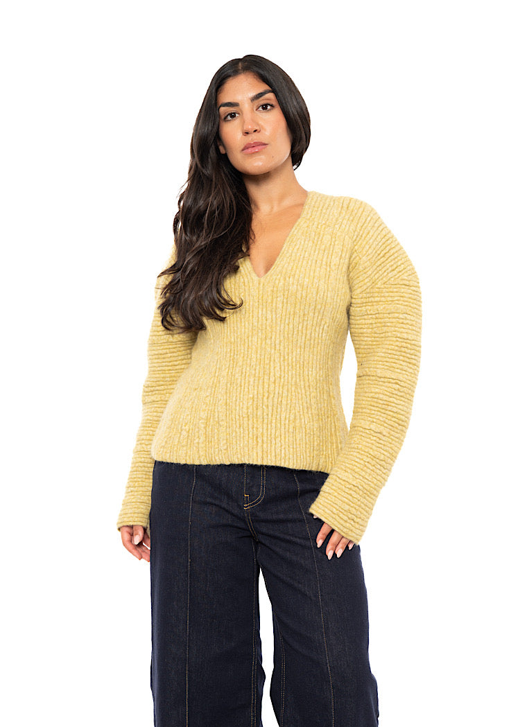 SCULPTURAL ALPACA WOOL BLEND PULLOVER