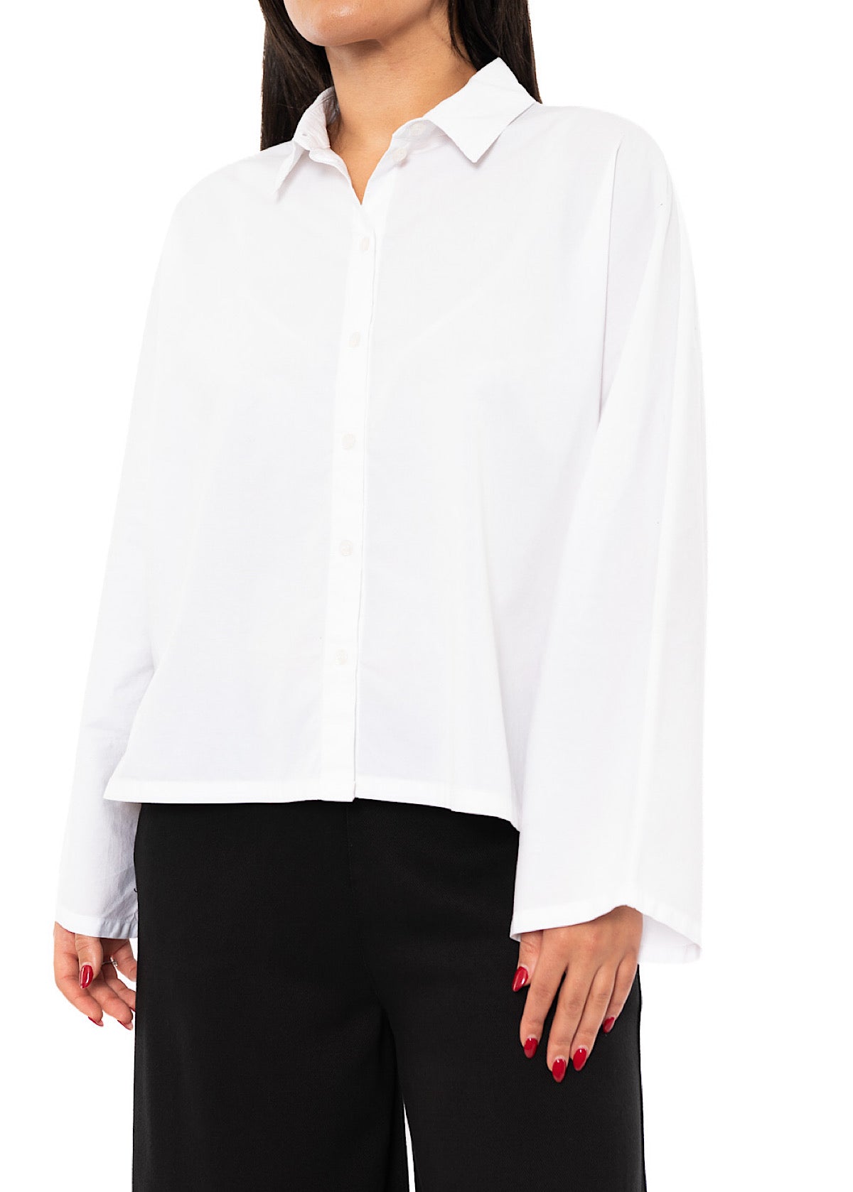BOXY COTTON BATWING SLEEVED BLOUSE