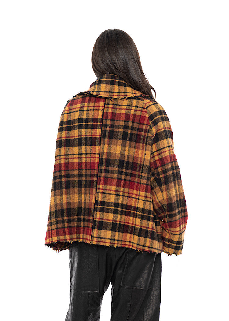 OVERSIZED CHECK WOOL JACKET