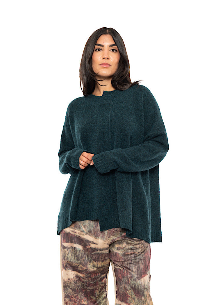 BRUSHED MÉLANGE KNITTED PULLOVER