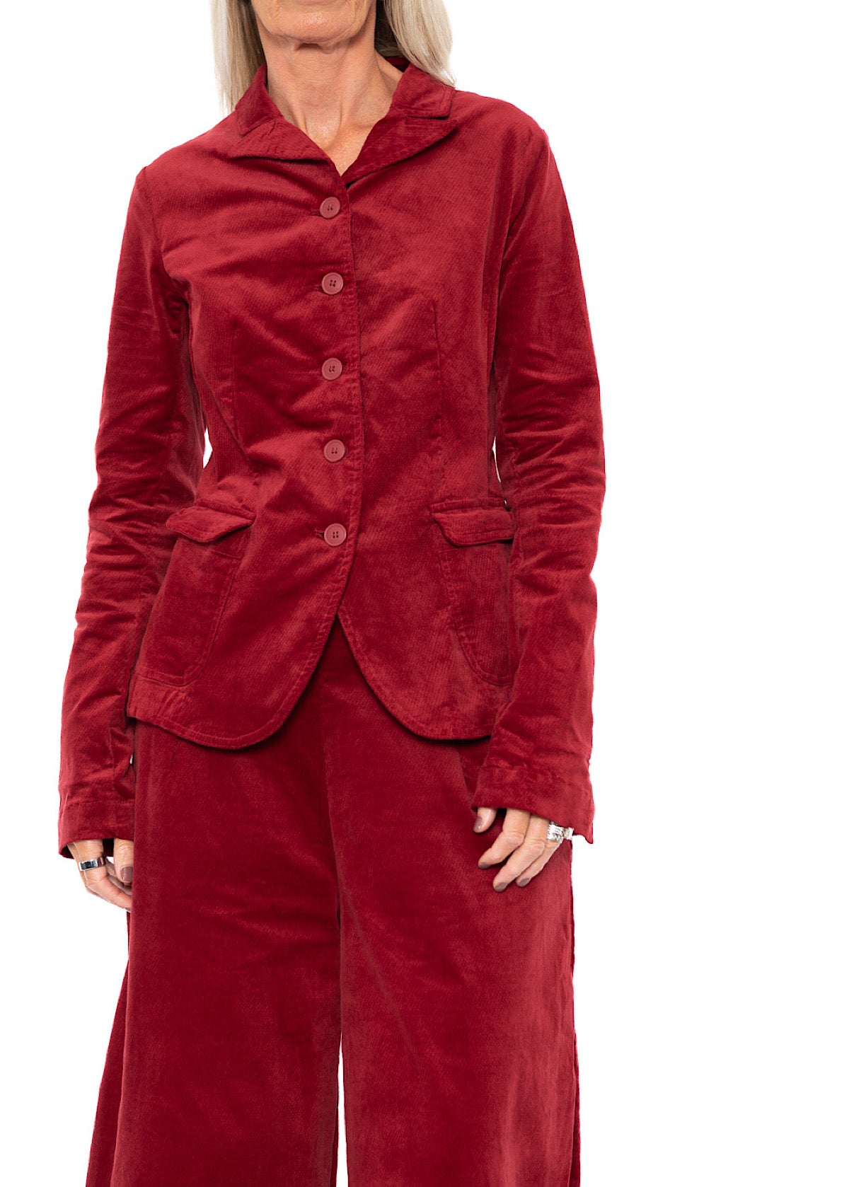 TAILORED STRETCH-VELVET JACKET