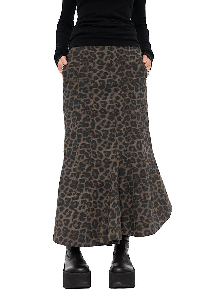 SCULPTURAL LEOPARD SKIRT