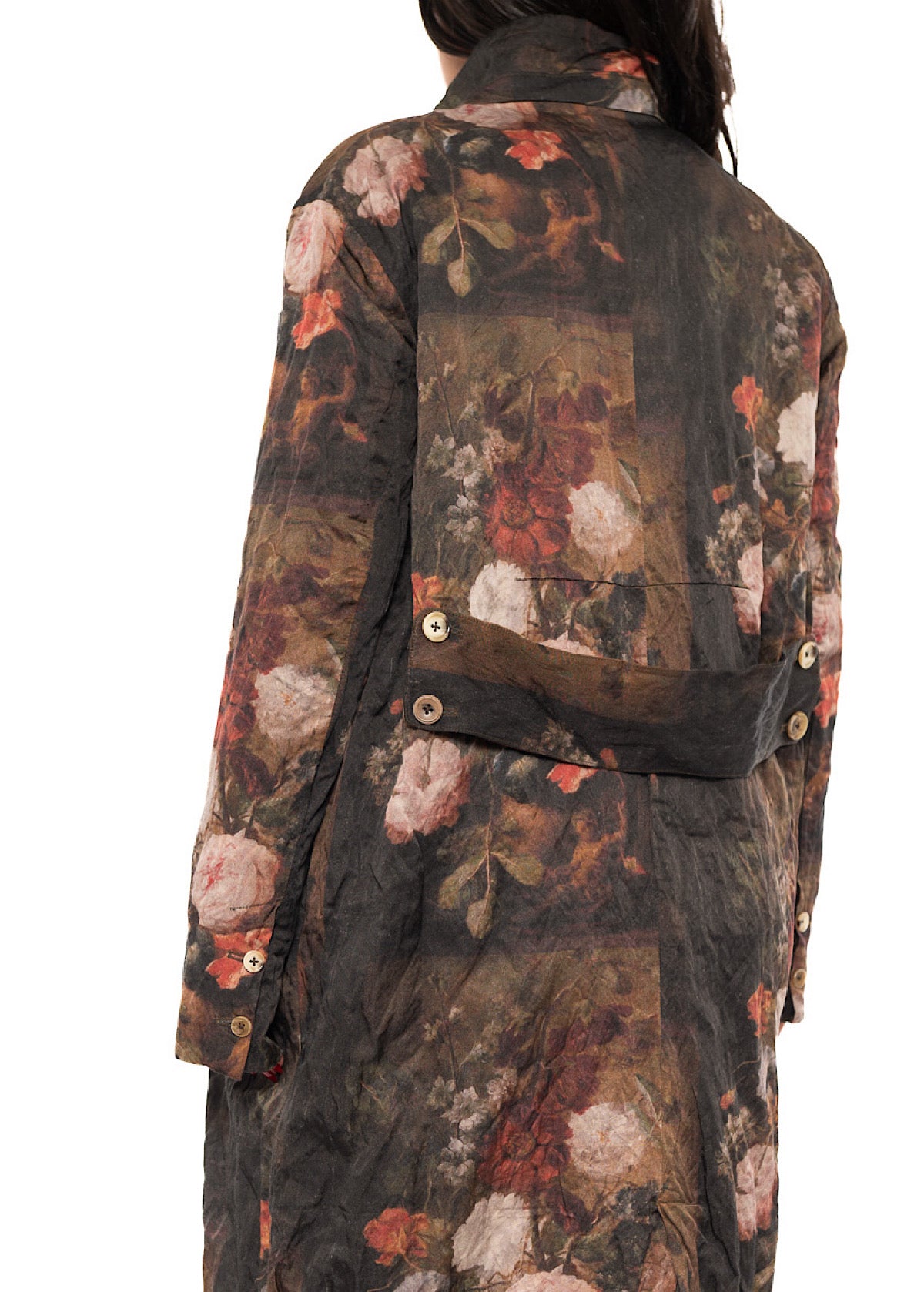 FLORAL PRINT OVERSIZED COAT
