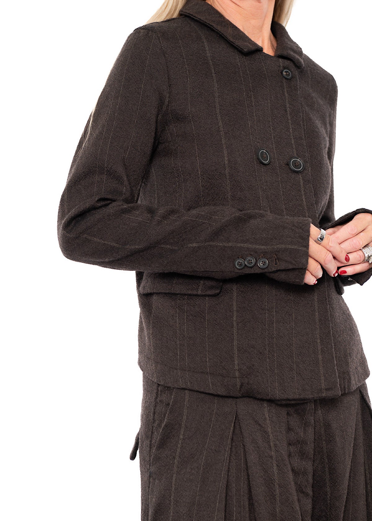 PINSTRIPE WOOL TAILORED JACKET