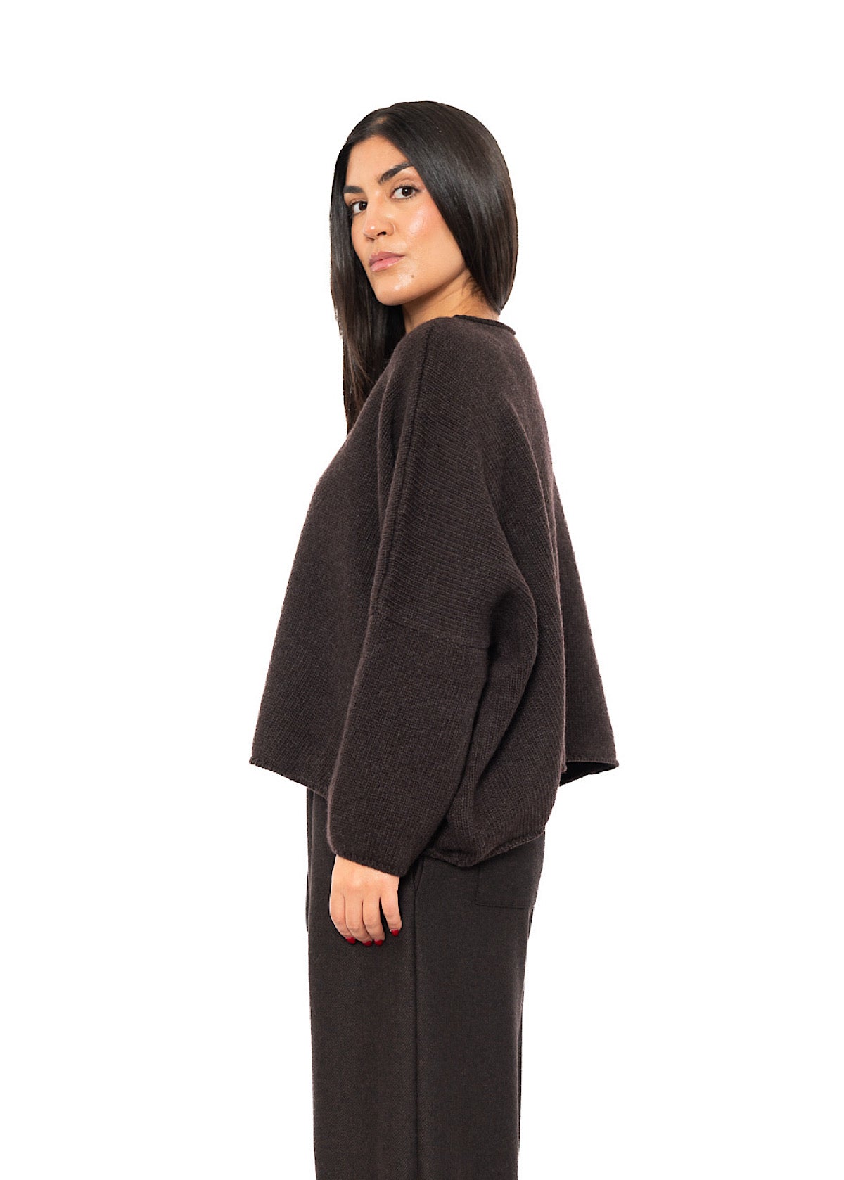 CROPPED CASHMERE BLEND FAUSTA PULLOVER