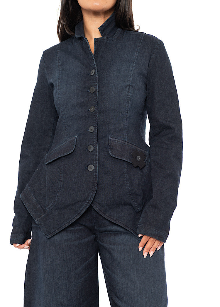 STRETCH DENIM FITTED JACKET
